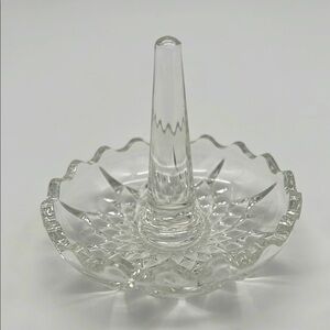 Vintage Kristal Zojecar 24% Leaded Crystal Diamond Pattern Ring Holder